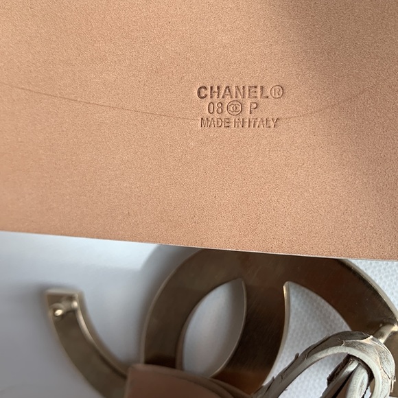 ⭐️ CHANEL Belt RARE Iridescent Python Leather Matte Gold HW Y2K Huge CC Big Logo - Picture 11 of 16